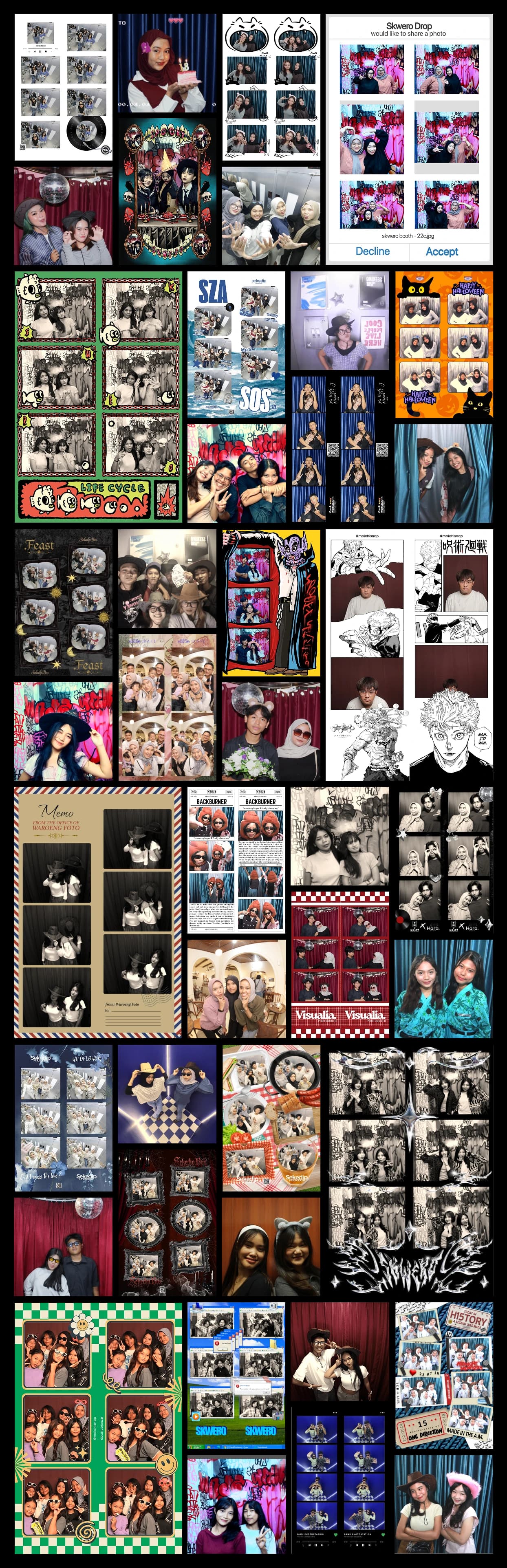 DreamBooth photobooth photo strips showcase